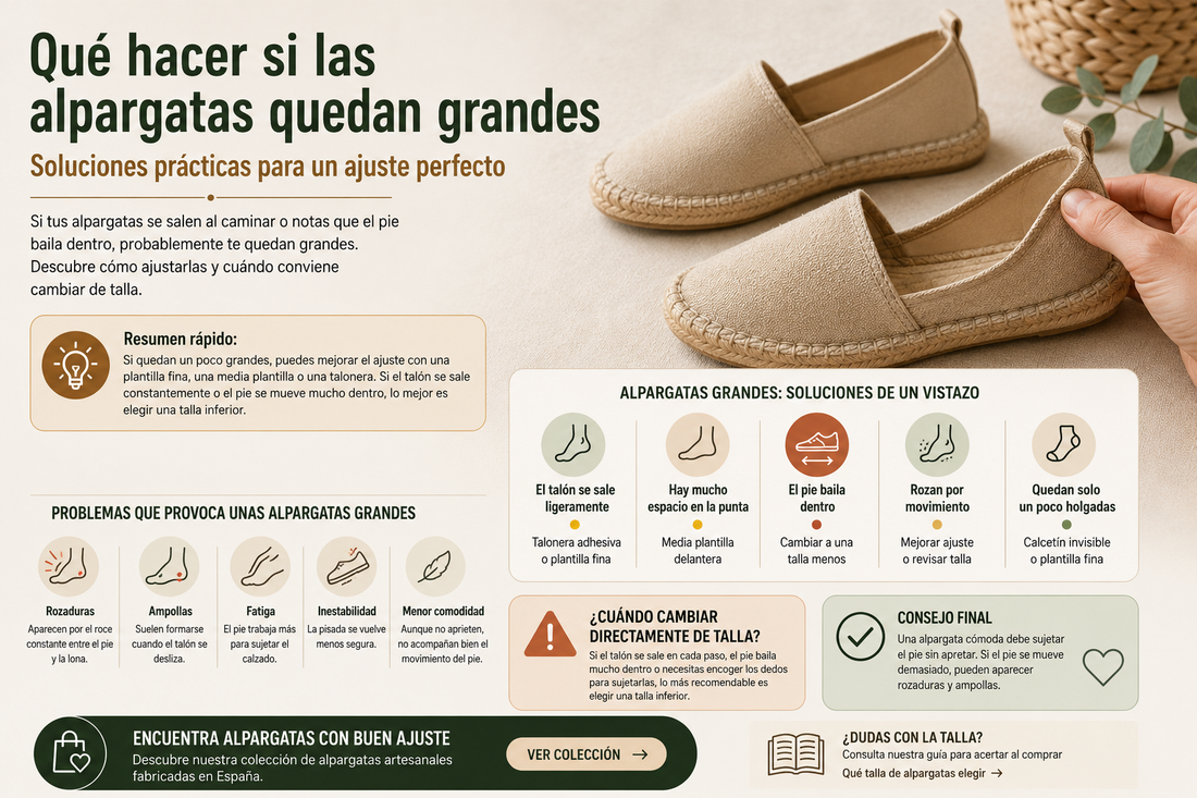 que hacer si las alpargatas quedan grandes